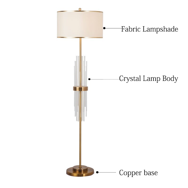 Elegant Crystal Details Floor Lamp - Homio Decor