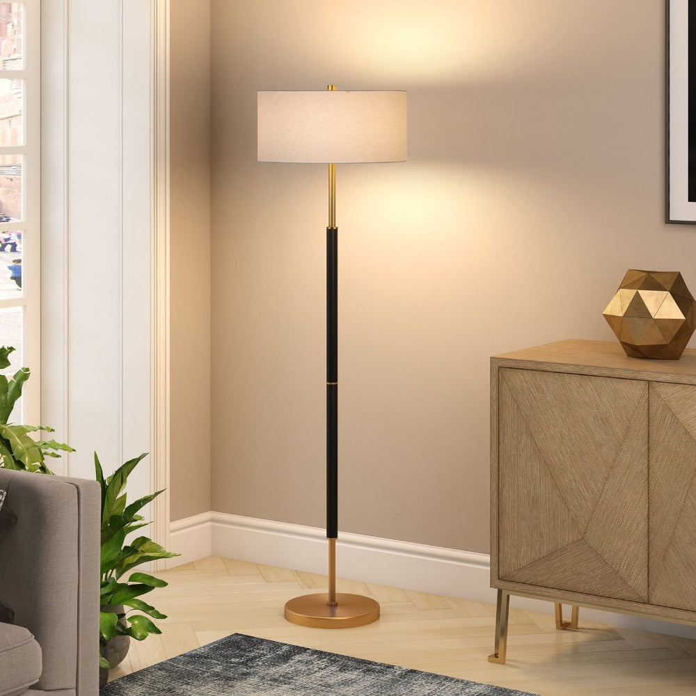 Matte Black Brass Floor Lamp - Homio Decor