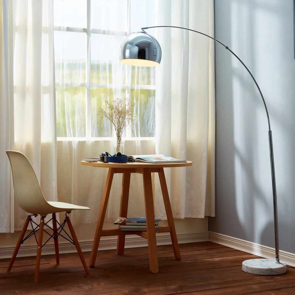 Metal Floor Lamp with Bell Shade - Homio Decor