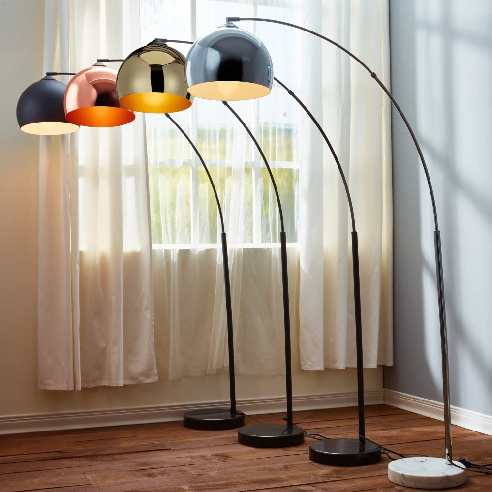 Metal Floor Lamp with Bell Shade - Homio Decor