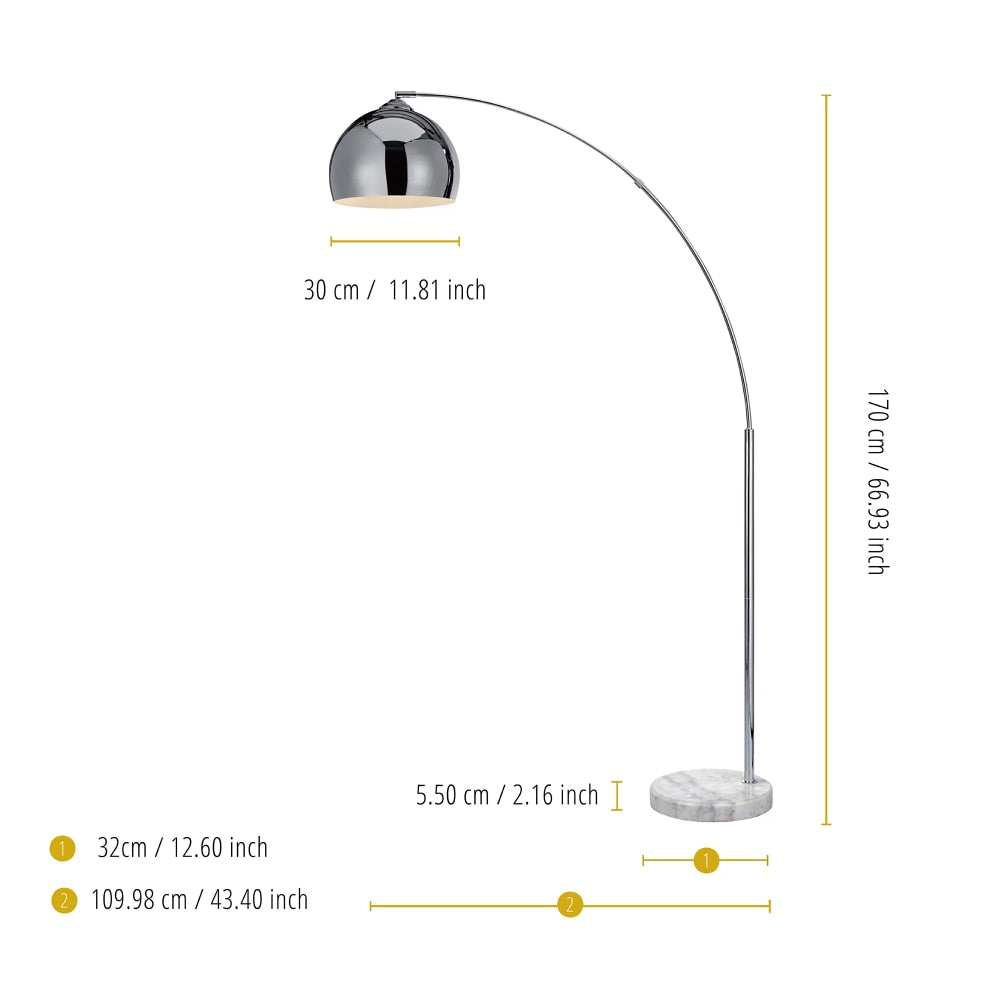 Metal Floor Lamp with Bell Shade - Homio Decor