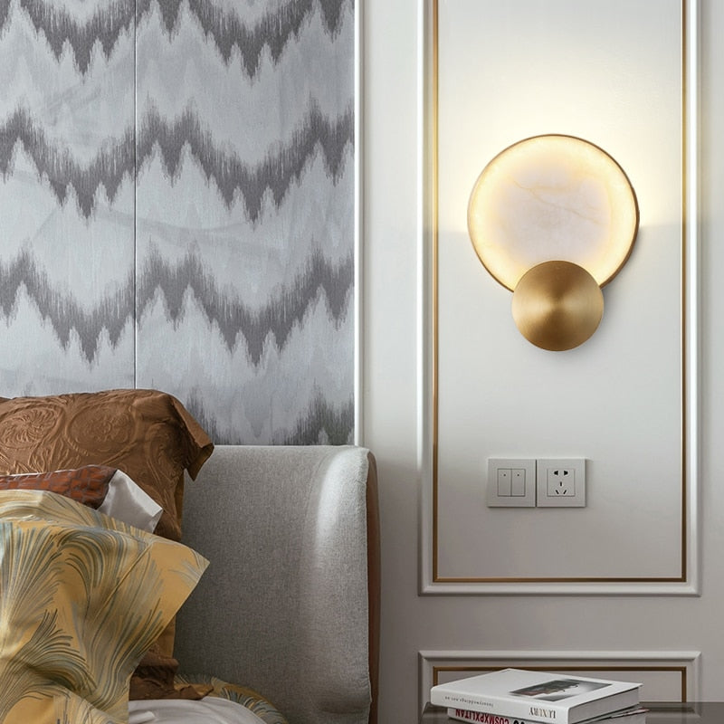 Round Marble Wall Light - Homio Decor