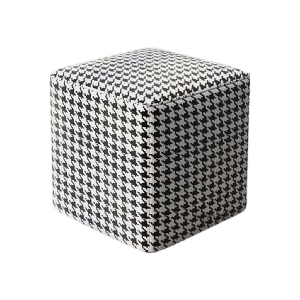 Retro Square Houndstooth Pouf - Homio Decor