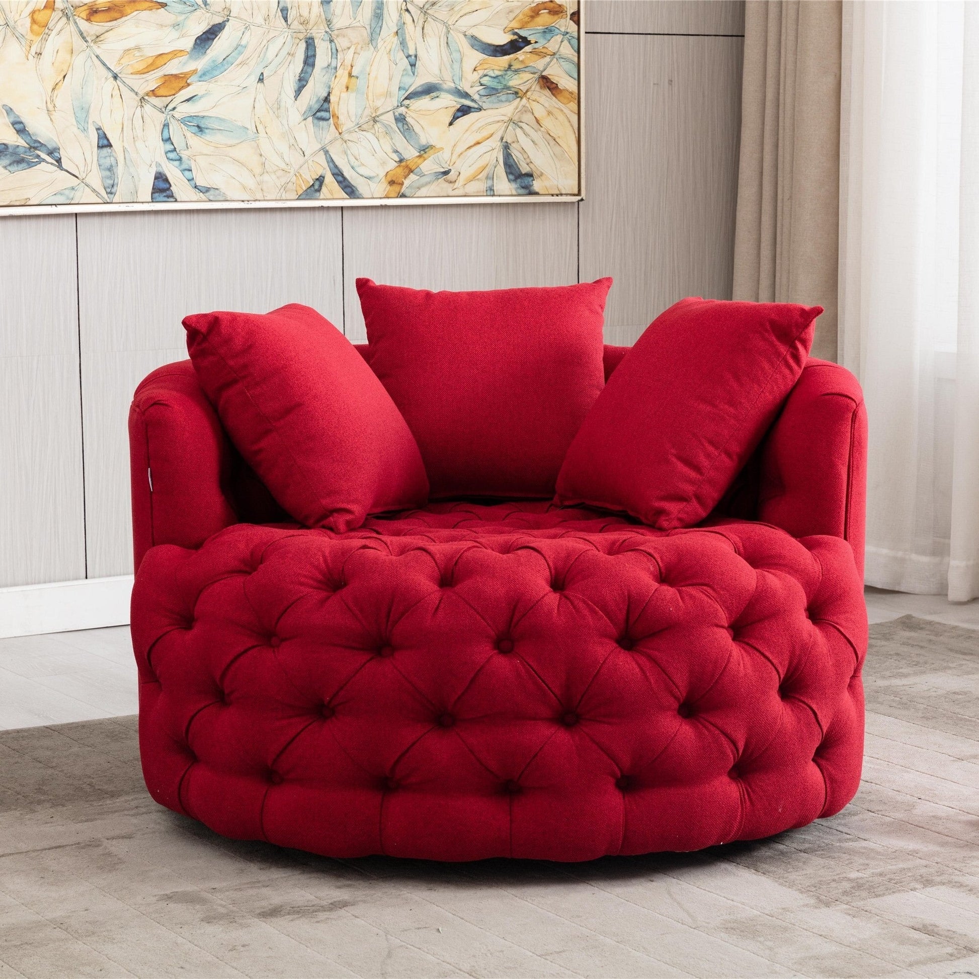 Luxury Button Tufted Round Leisure Chair - Homio Decor