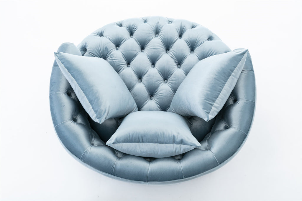 Luxury Button Tufted Round Leisure Chair - Homio Decor