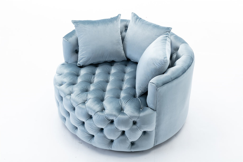 Luxury Button Tufted Round Leisure Chair - Homio Decor