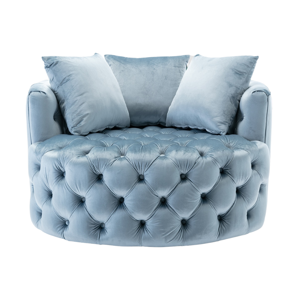 Luxury Button Tufted Round Leisure Chair - Homio Decor