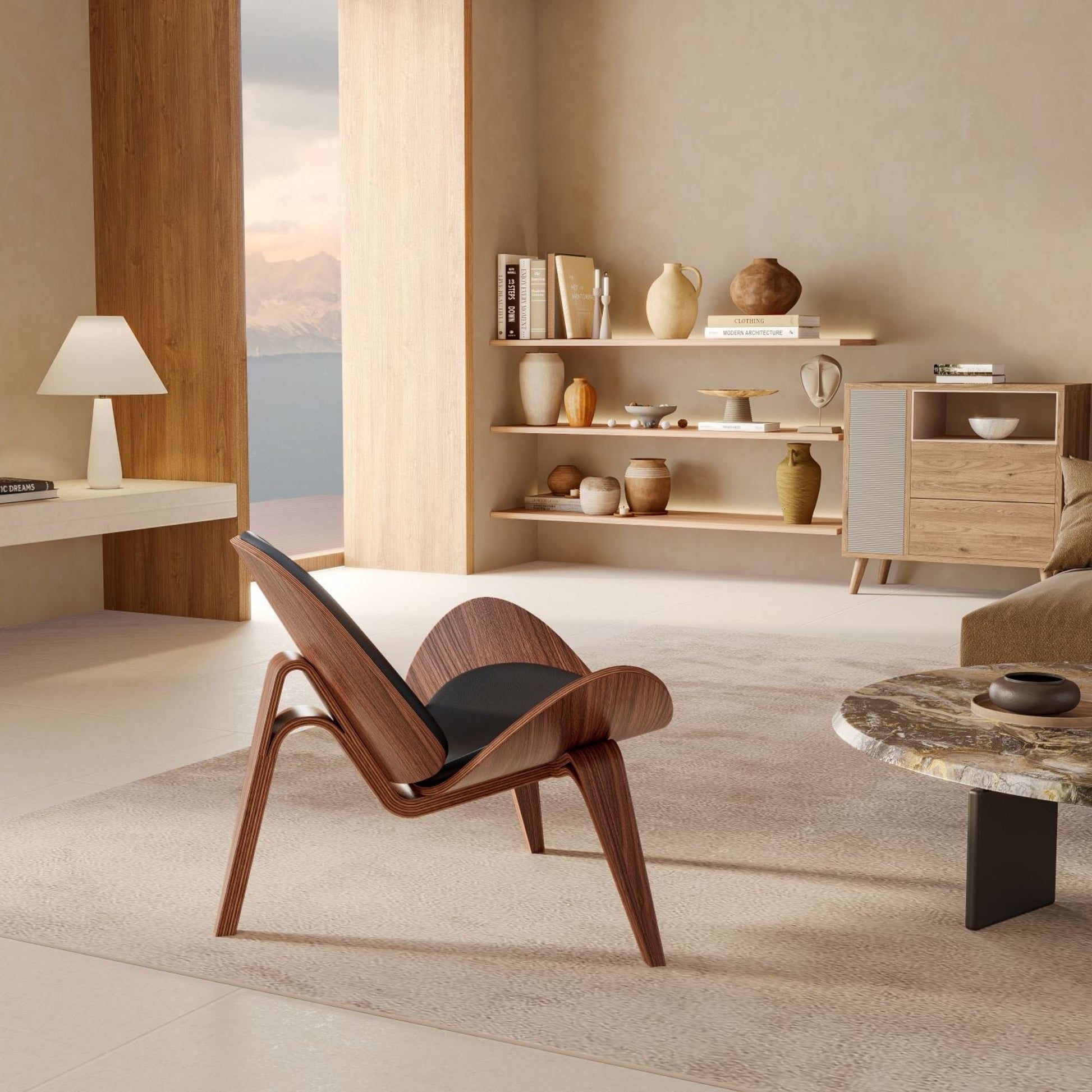 Mid Century Lounge Chair Tripod Style - Homio Decor