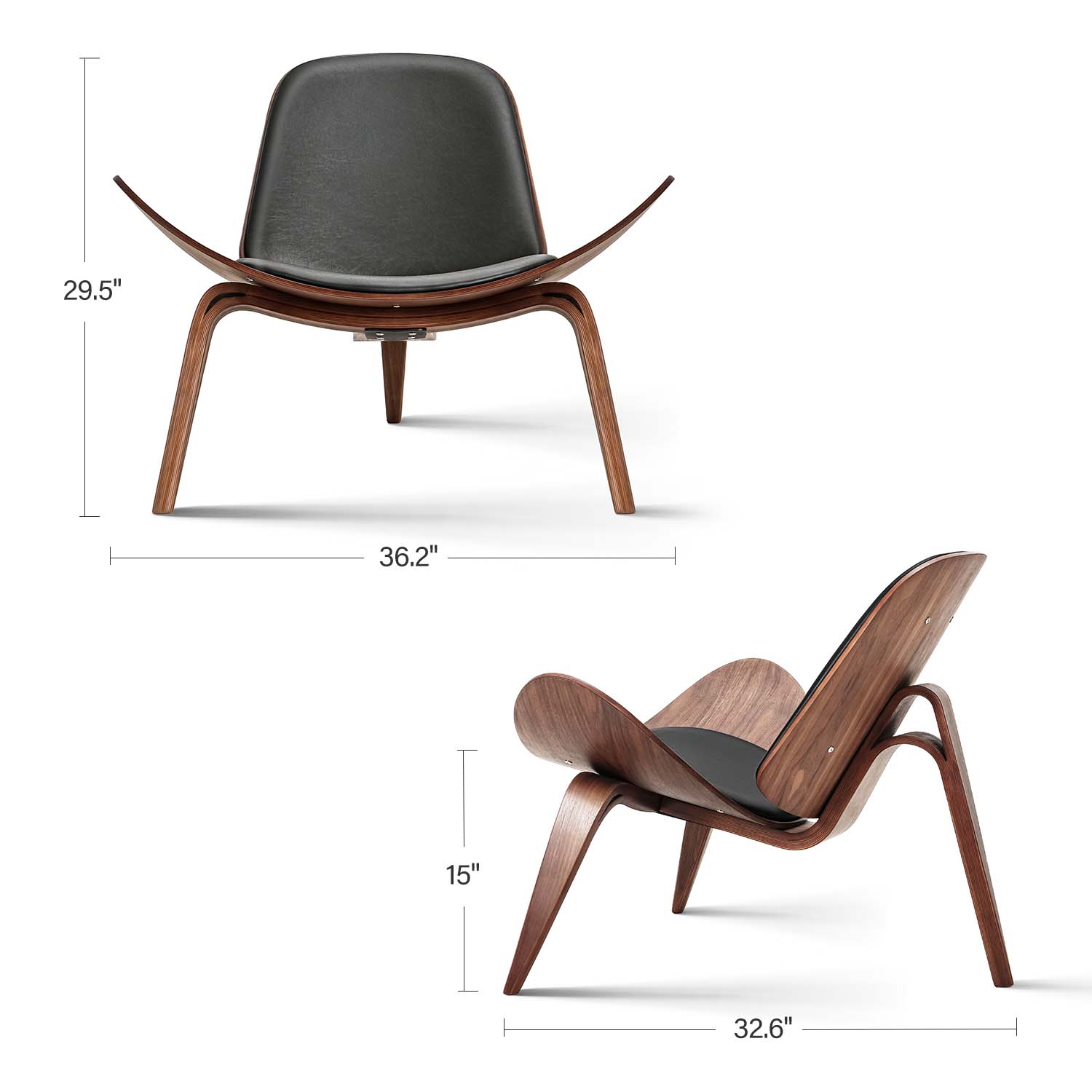 Mid Century Lounge Chair Tripod Style - Homio Decor