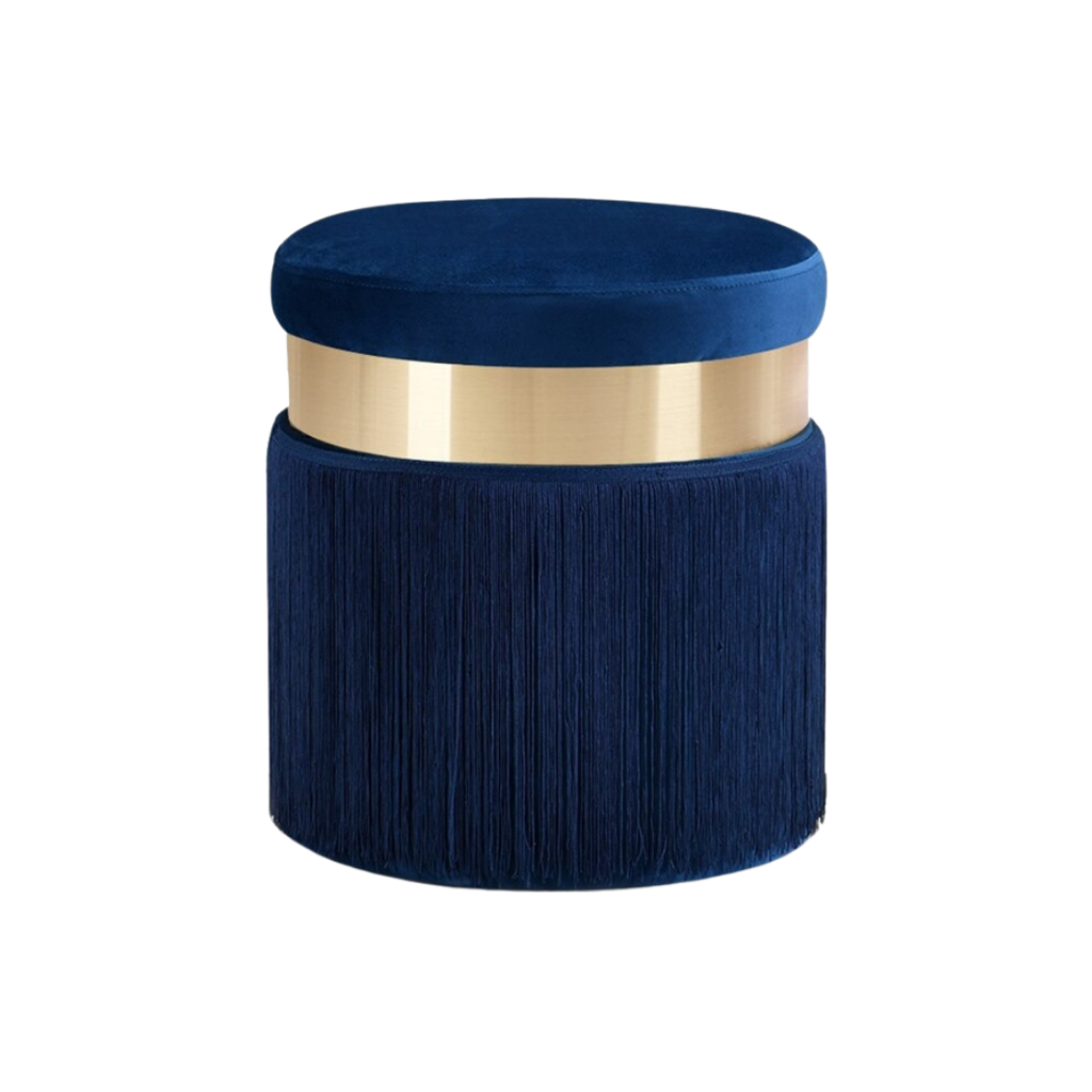 Flannel Pouf with Tassels - Homio Decor