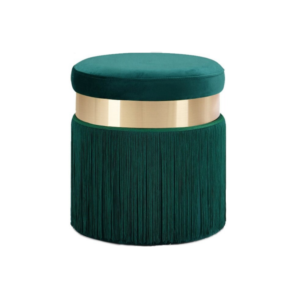 Flannel Pouf with Tassels - Homio Decor