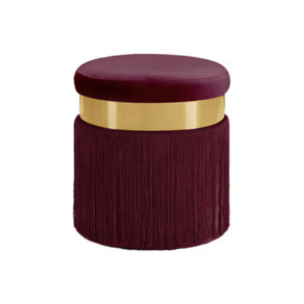 Flannel Pouf with Tassels - Homio Decor