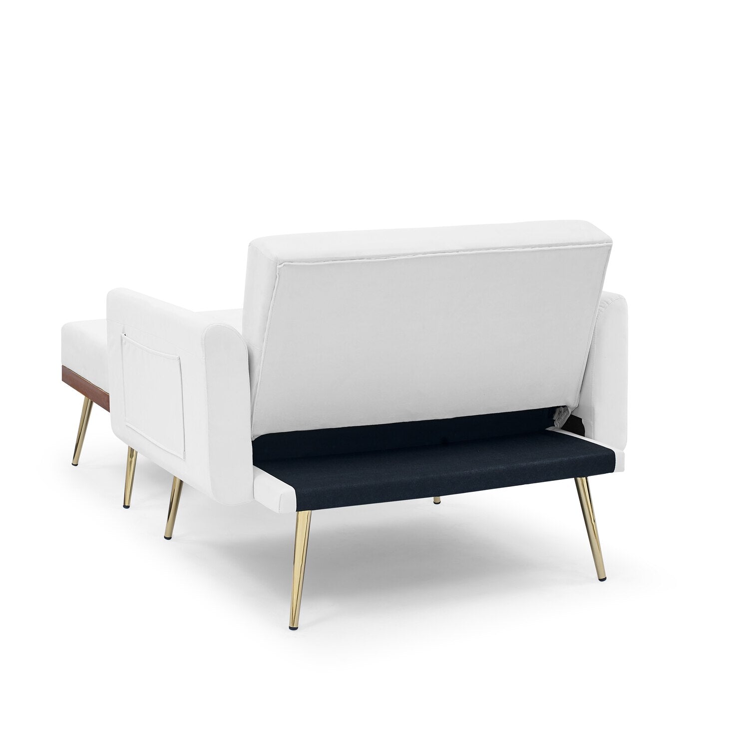 Recliner Velvet Sofa-Bed with Ottoman - Homio Decor
