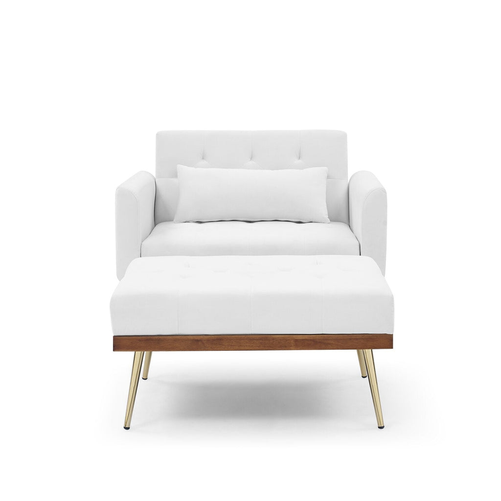Recliner Velvet Sofa-Bed with Ottoman - Homio Decor