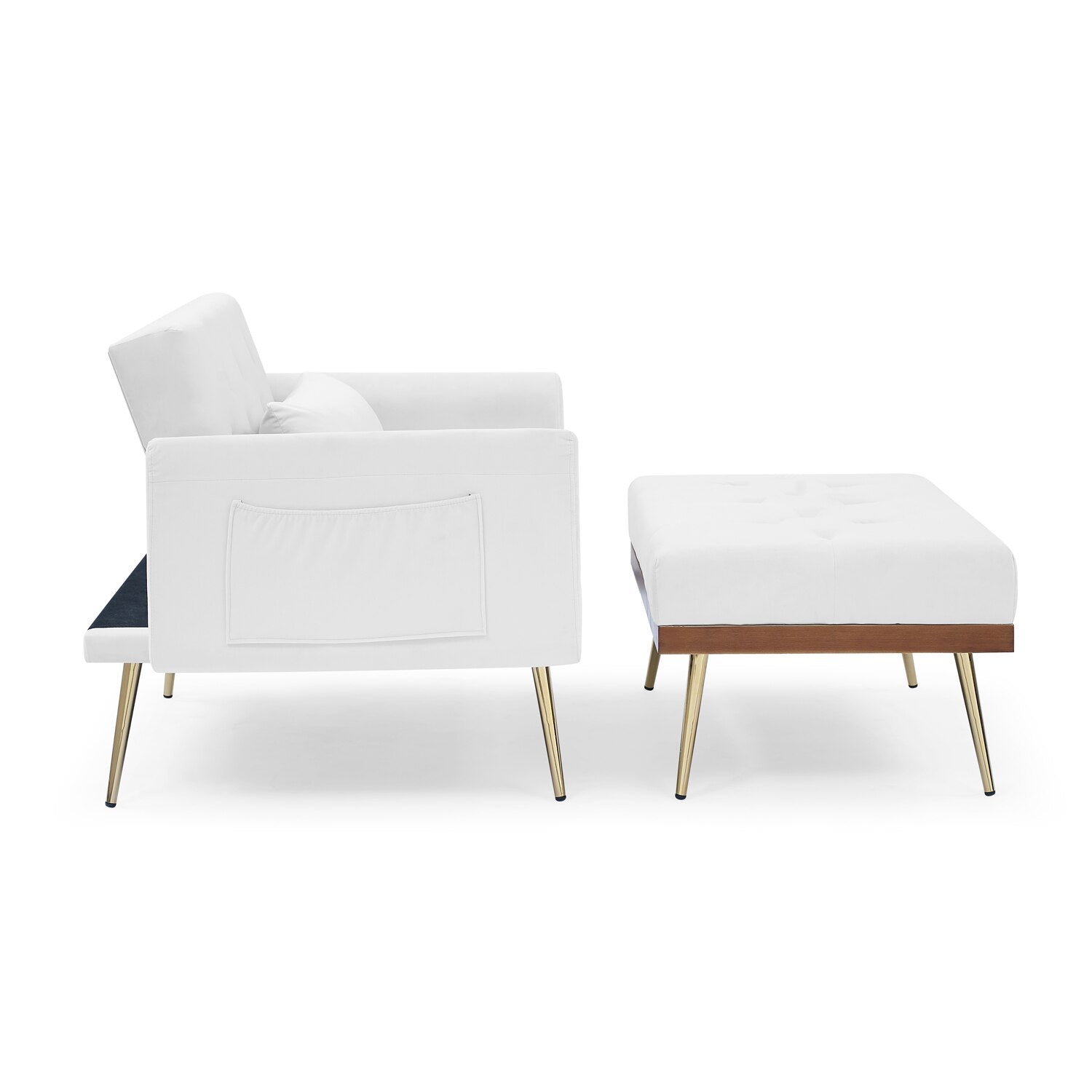 Recliner Velvet Sofa-Bed with Ottoman - Homio Decor