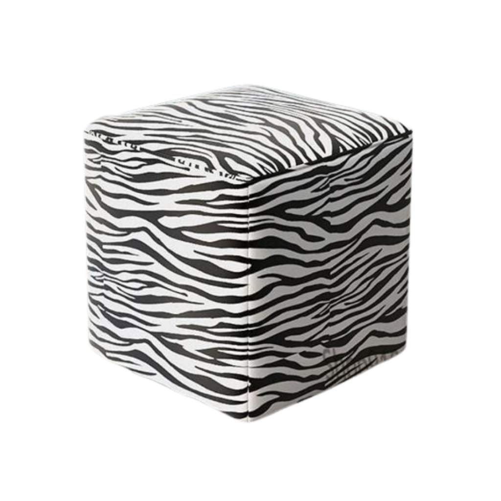 Retro Square Houndstooth Pouf - Homio Decor