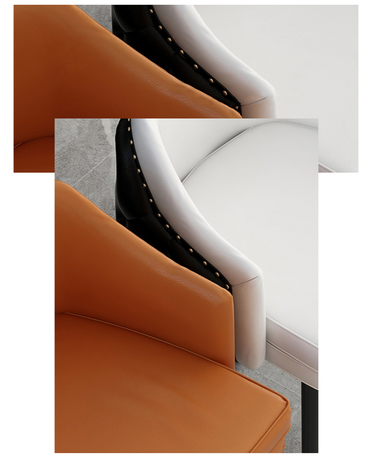 Luxury Button Tufted Leather Bar Stool - Homio Decor