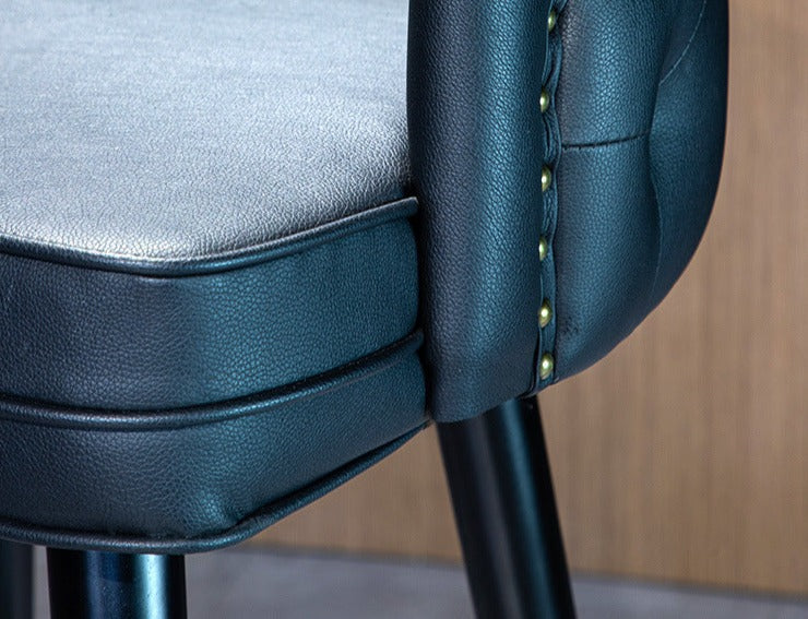Luxury Button Tufted Leather Bar Stool - Homio Decor