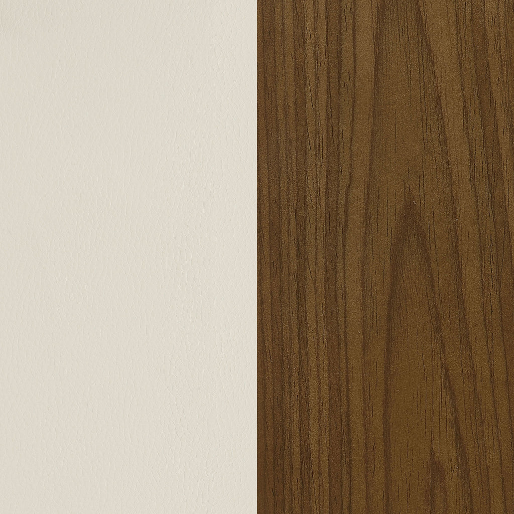 Homio Decor Mid-Century Walnut & Leather Bar Stool