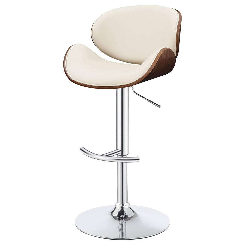 Homio Decor Mid-Century Walnut & Leather Bar Stool