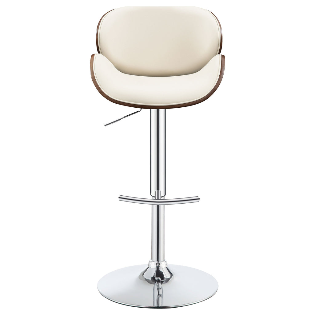 Homio Decor Mid-Century Walnut & Leather Bar Stool