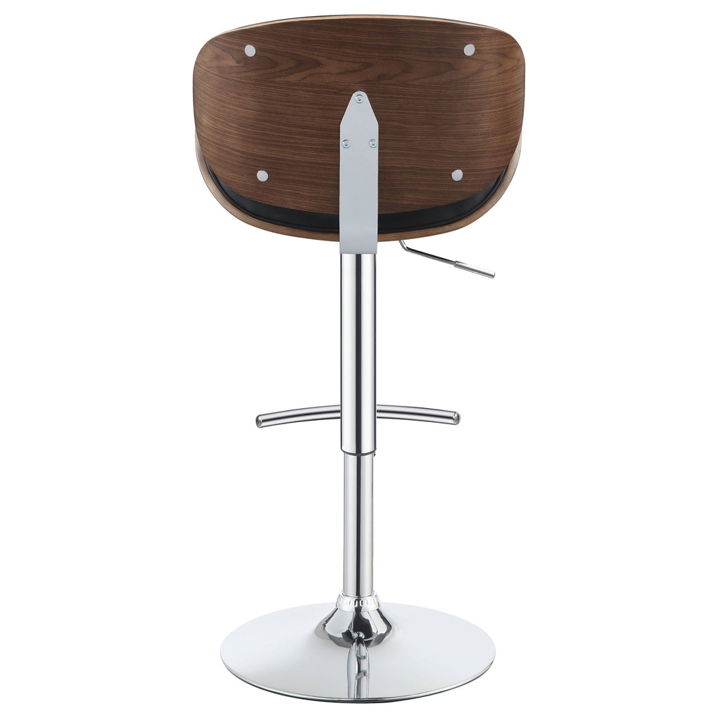 Homio Decor Mid-Century Walnut & Leather Bar Stool