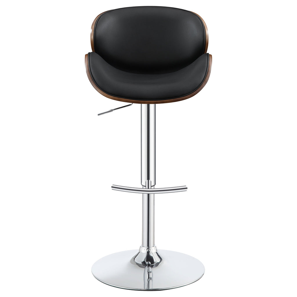 Homio Decor Mid-Century Walnut & Leather Bar Stool