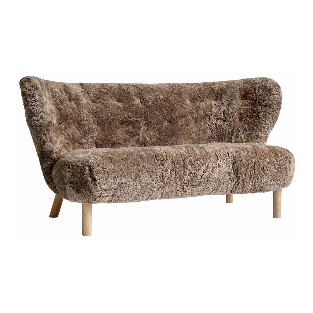 Genuine Sheepskin Sofa (Frosty Brown) - Homio Decor
