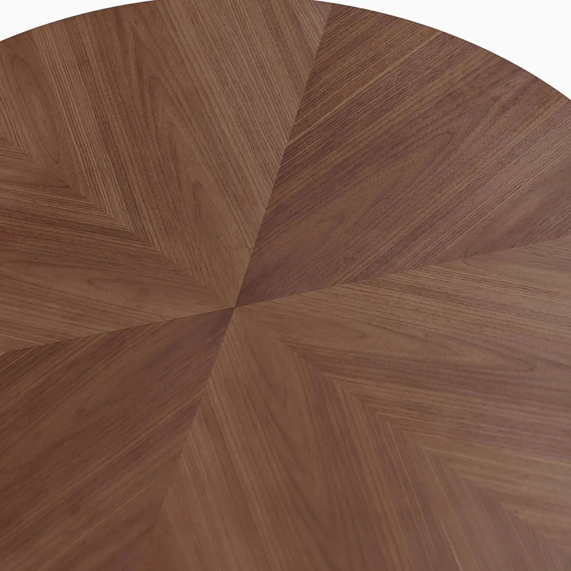 Homio Decor Ripple Design Round Dining Table - Walnut