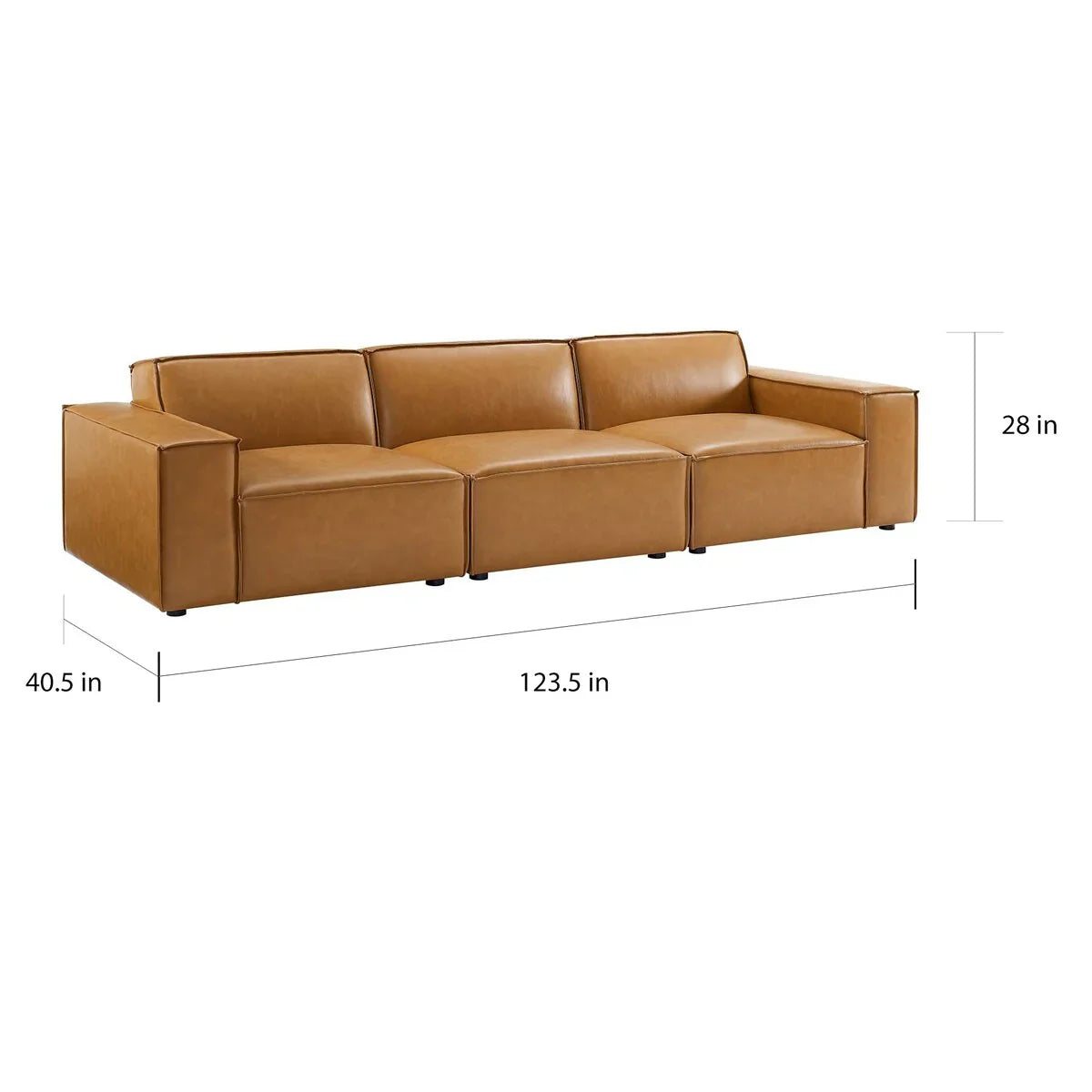 Homio Decor Vegan Leather Block Sofa