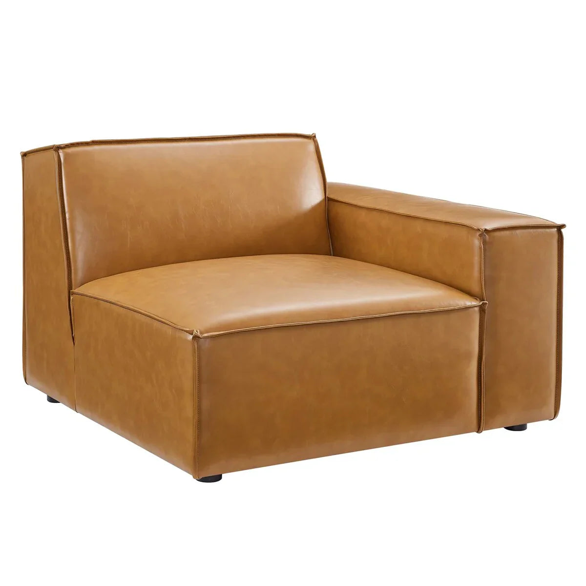 Homio Decor Vegan Leather Block Sofa