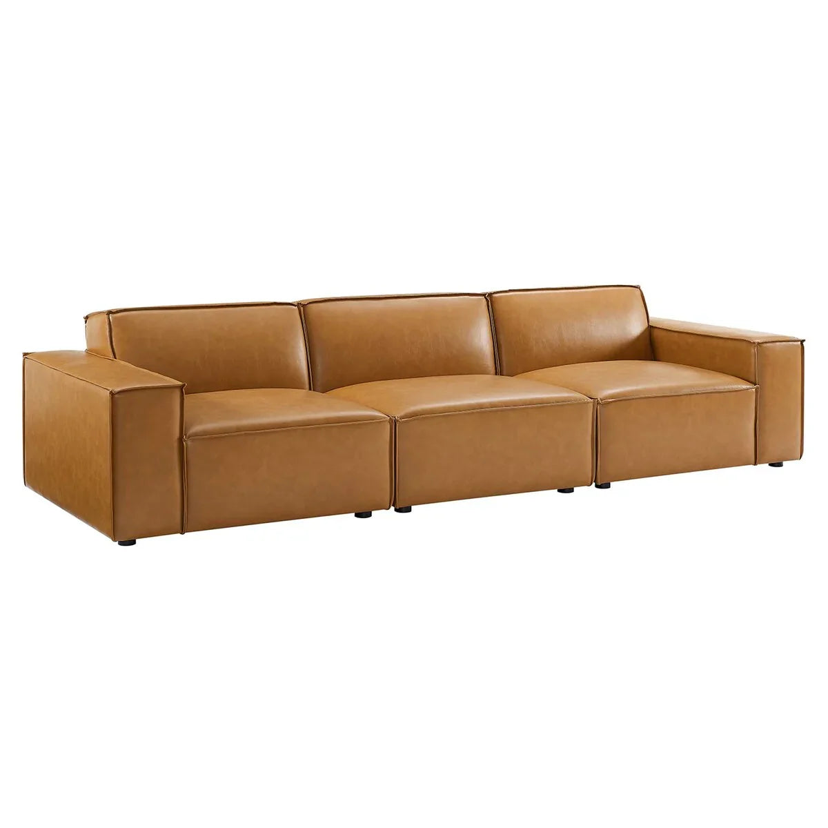 Homio Decor Vegan Leather Block Sofa