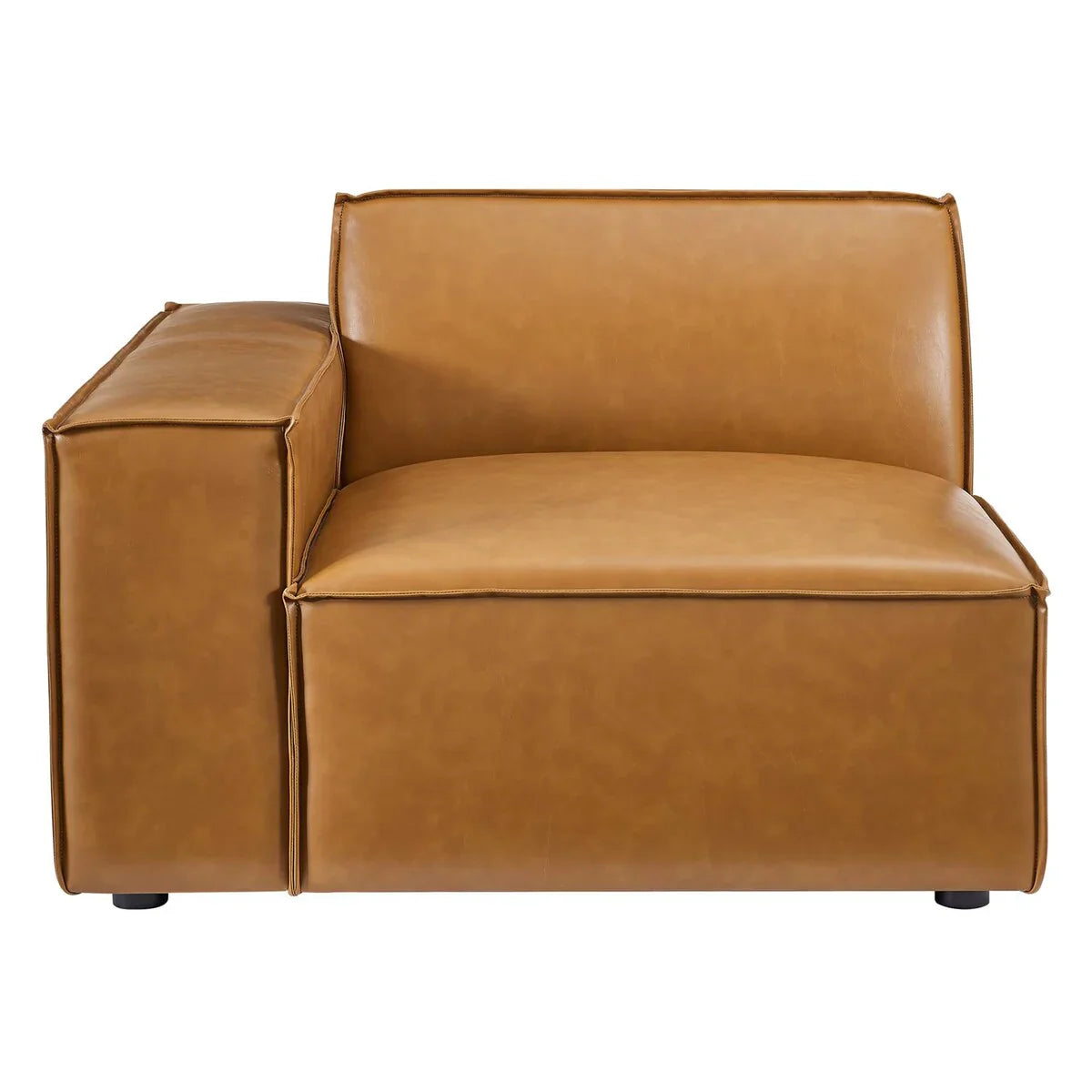 Homio Decor Vegan Leather Block Sofa