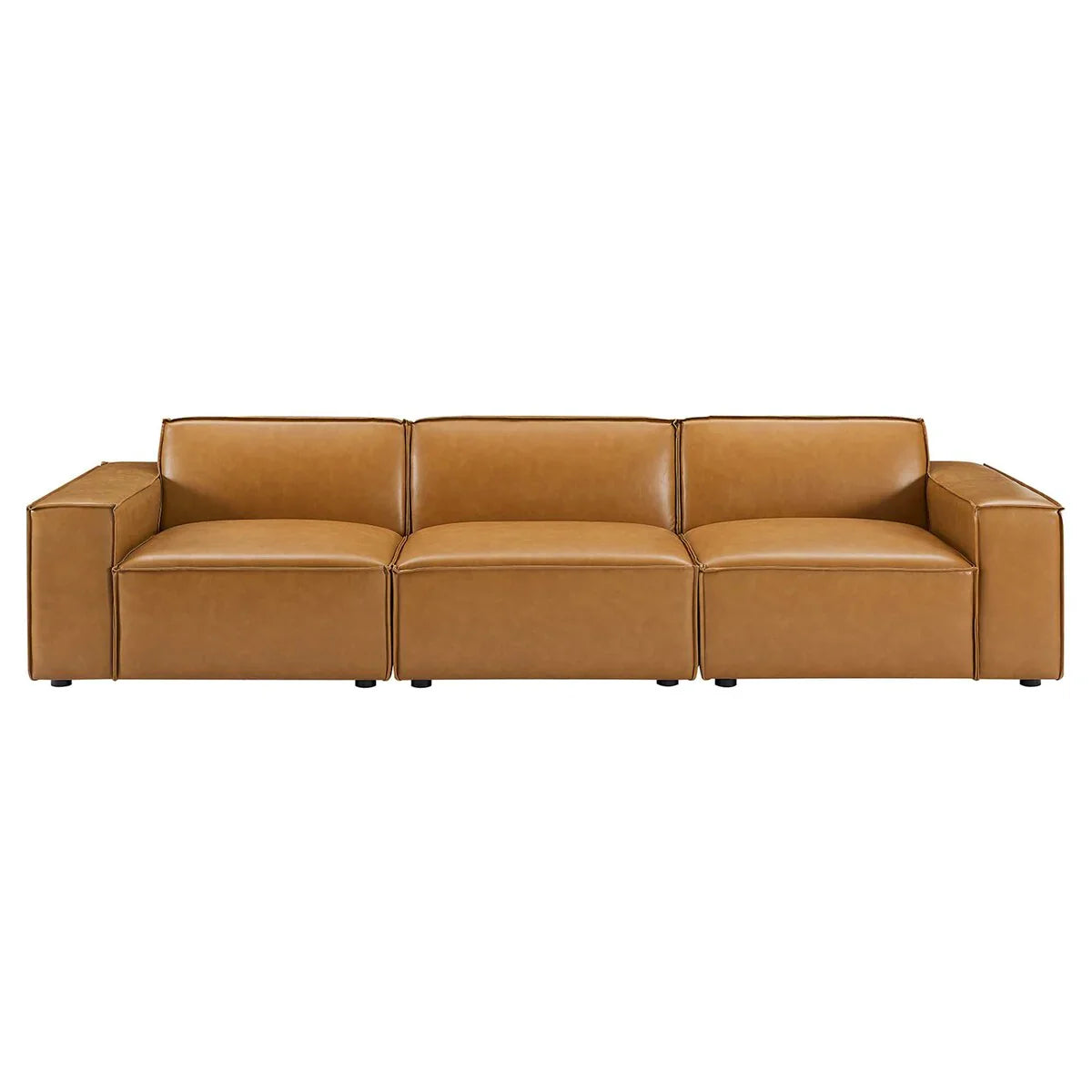 Homio Decor Vegan Leather Block Sofa