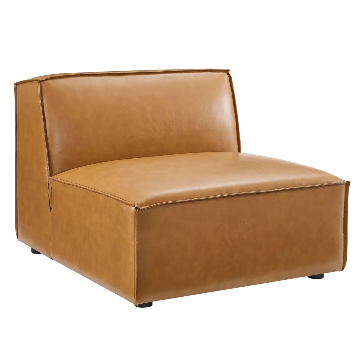 Homio Decor Vegan Leather Block Sofa
