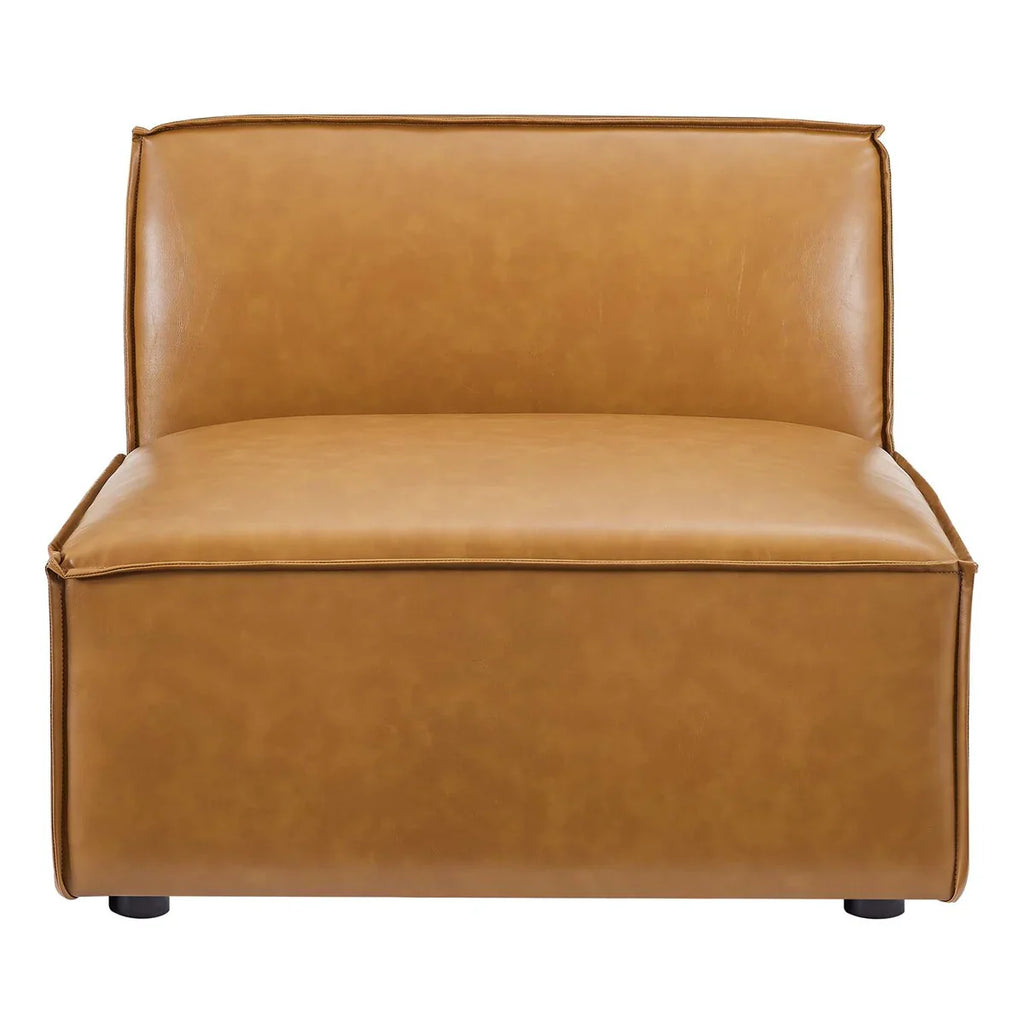 Homio Decor Vegan Leather Block Sofa