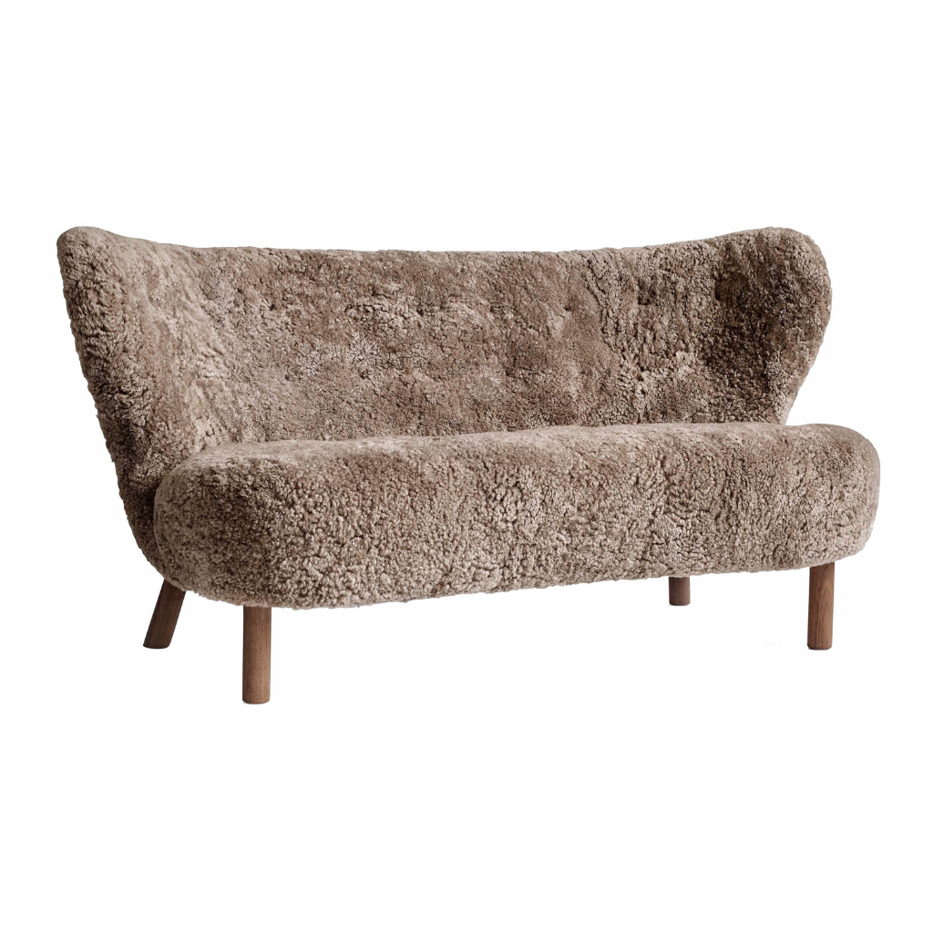 Genuine Sheepskin Sofa (Frosty Brown) - Homio Decor