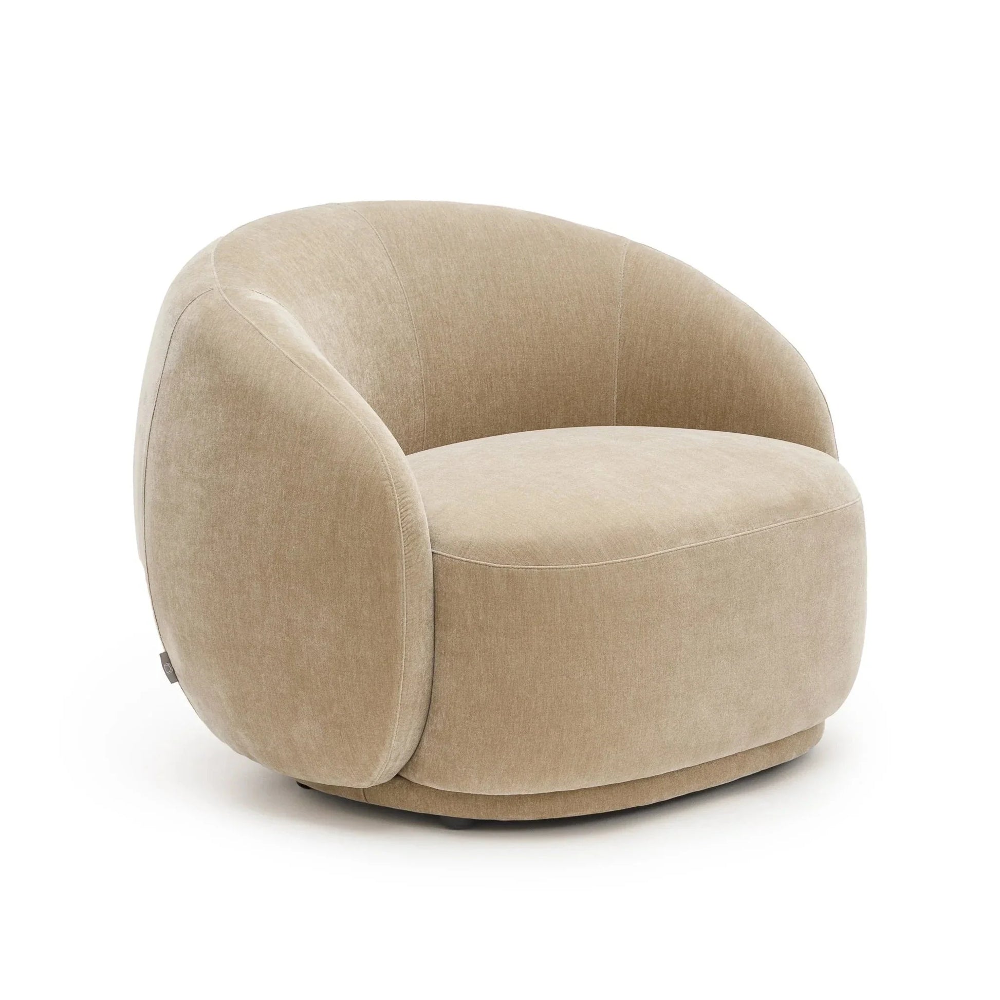 Homio Decor Woven Canvas Boucle Curved Chair
