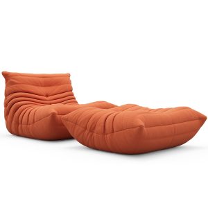 togo-sofa-Corduroy-Orange-with-ottoman-1-min
