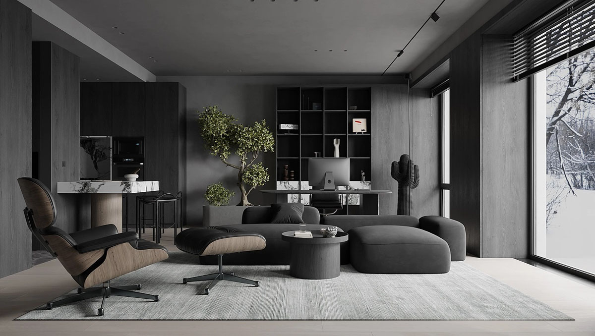 black-couch-living-room