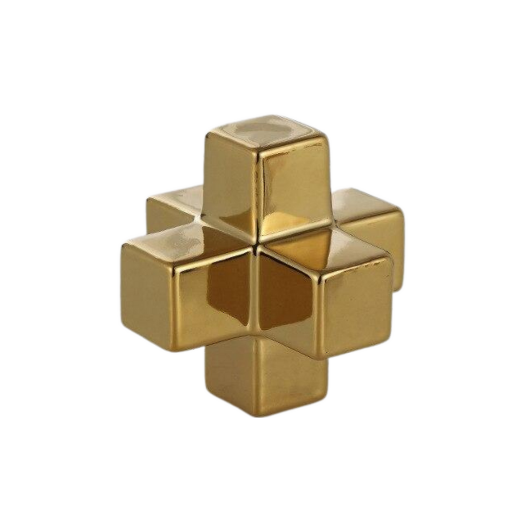 Homio Decor Decorative Accessories Gold / Large Decorative Square Block Figurines