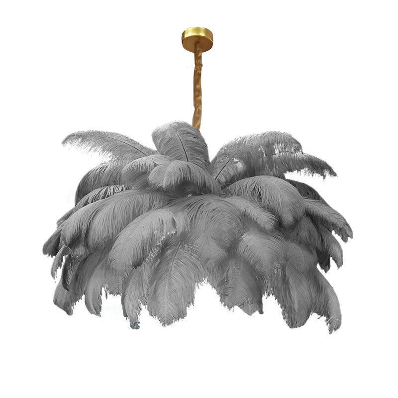 Homio Decor Lighting Grey / D120 - 39 Feathers Tropical Design Chandelier