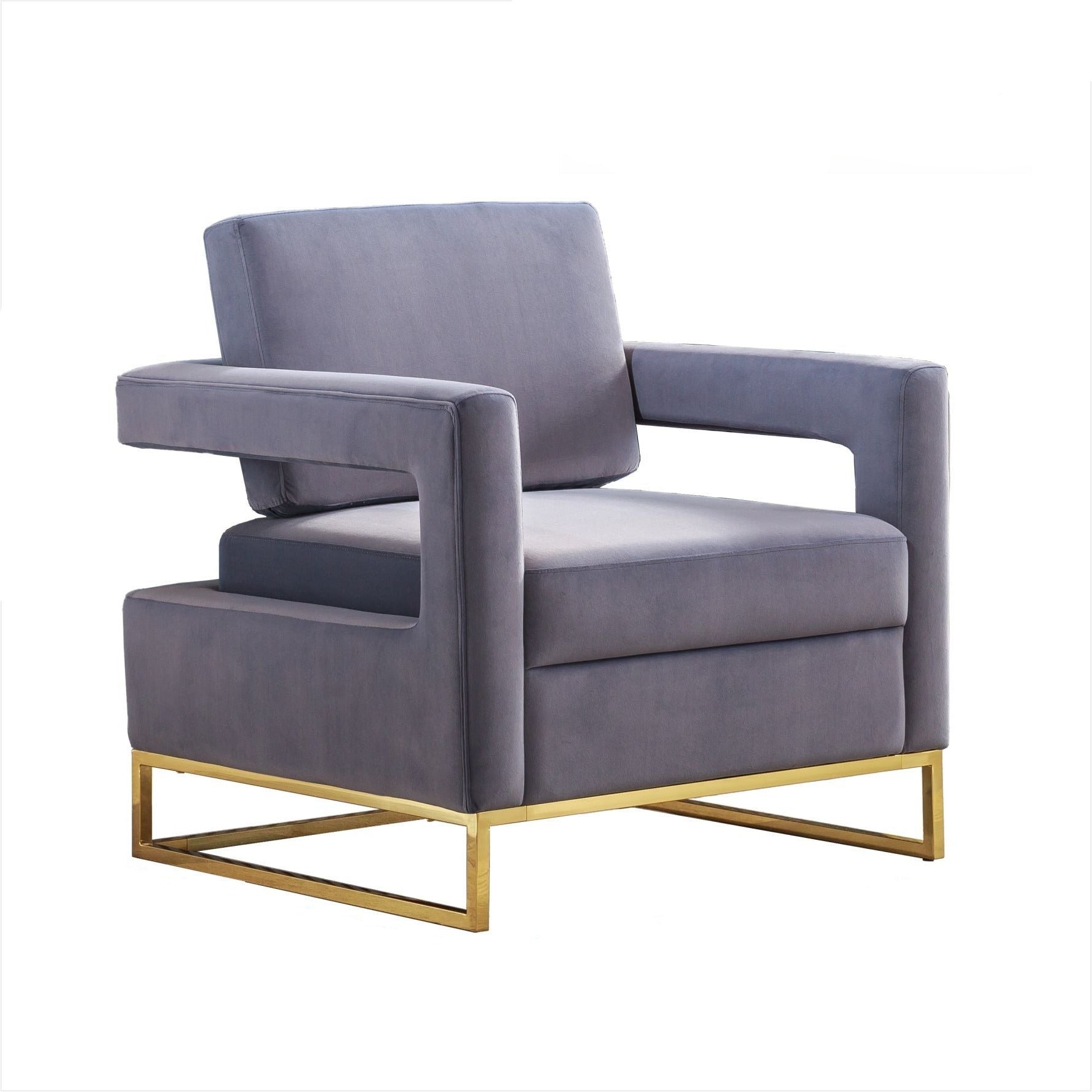 Homio Decor Living Room Modern Velvet Armchair with Golden Base