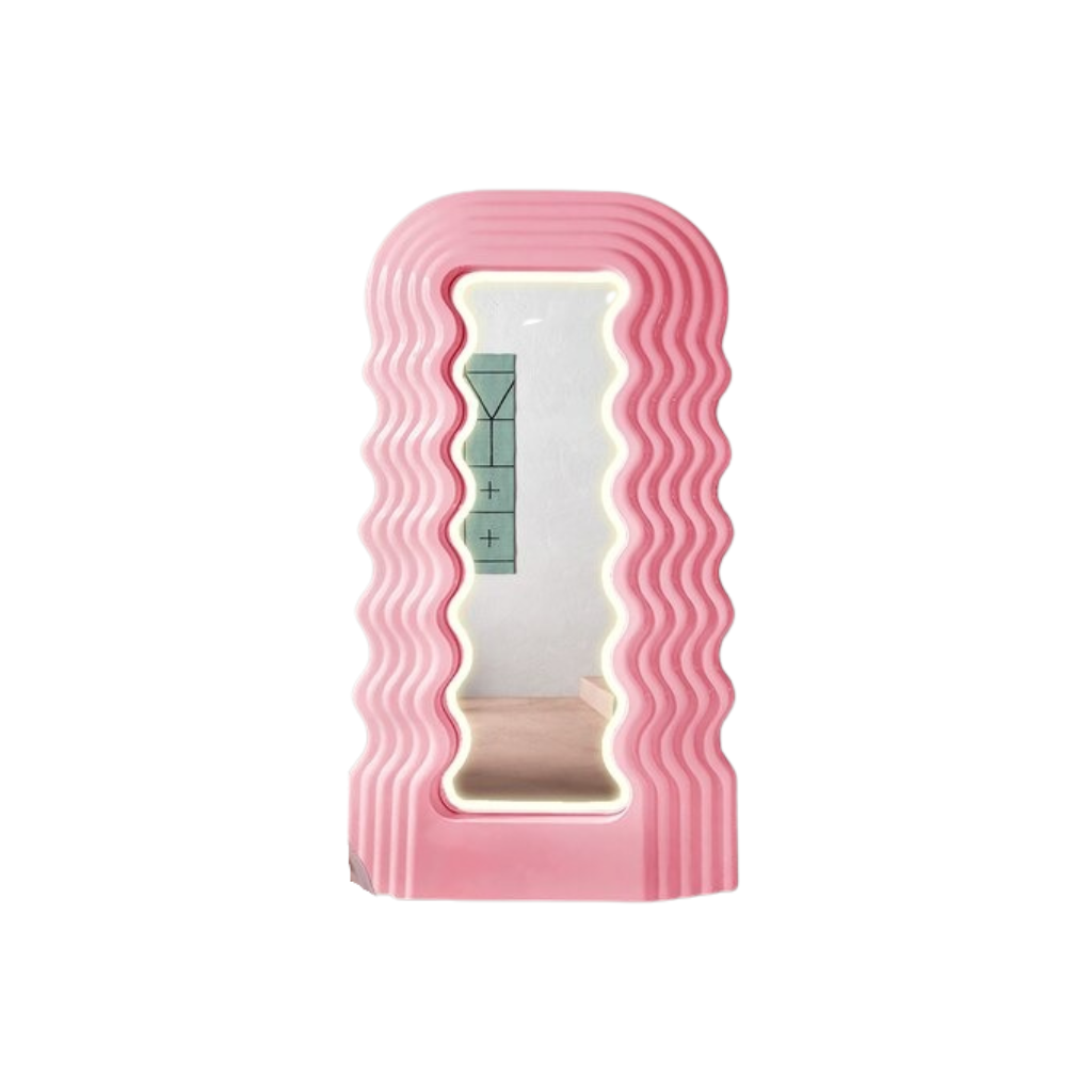 Homio Decor Wall Decor Barbie Pink / 175cm Wavy Vanity Mirror with LED Light